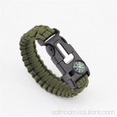 Paracord Survival Bracelet Compass/Flint/Fire Starter/Whistle Camping Gear/Kit (White)